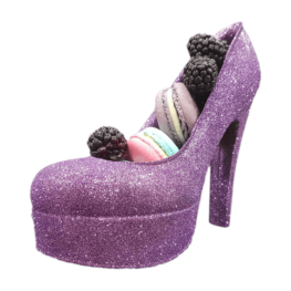 chocolate shoes purple with macaroon1