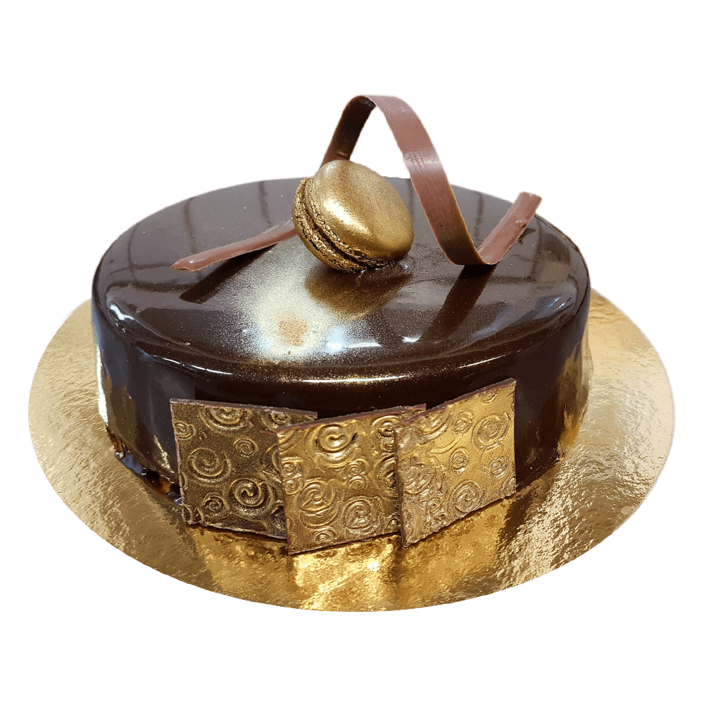 golden plates Mousse cake