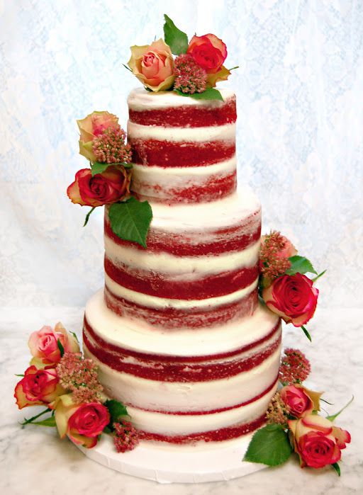 Multi-layer Strawberry Wedding Cake